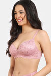 Zivame Rose Blush Vows Padded Wired 3/4Th Coverage Lace Bra - Rose Tan — thumbnail 3